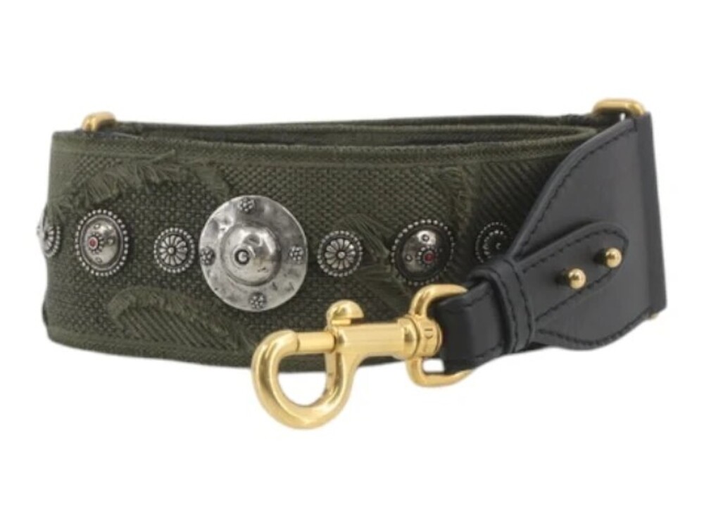 7533 - Christian Dior Embellished Shoulder Strap Olive Green